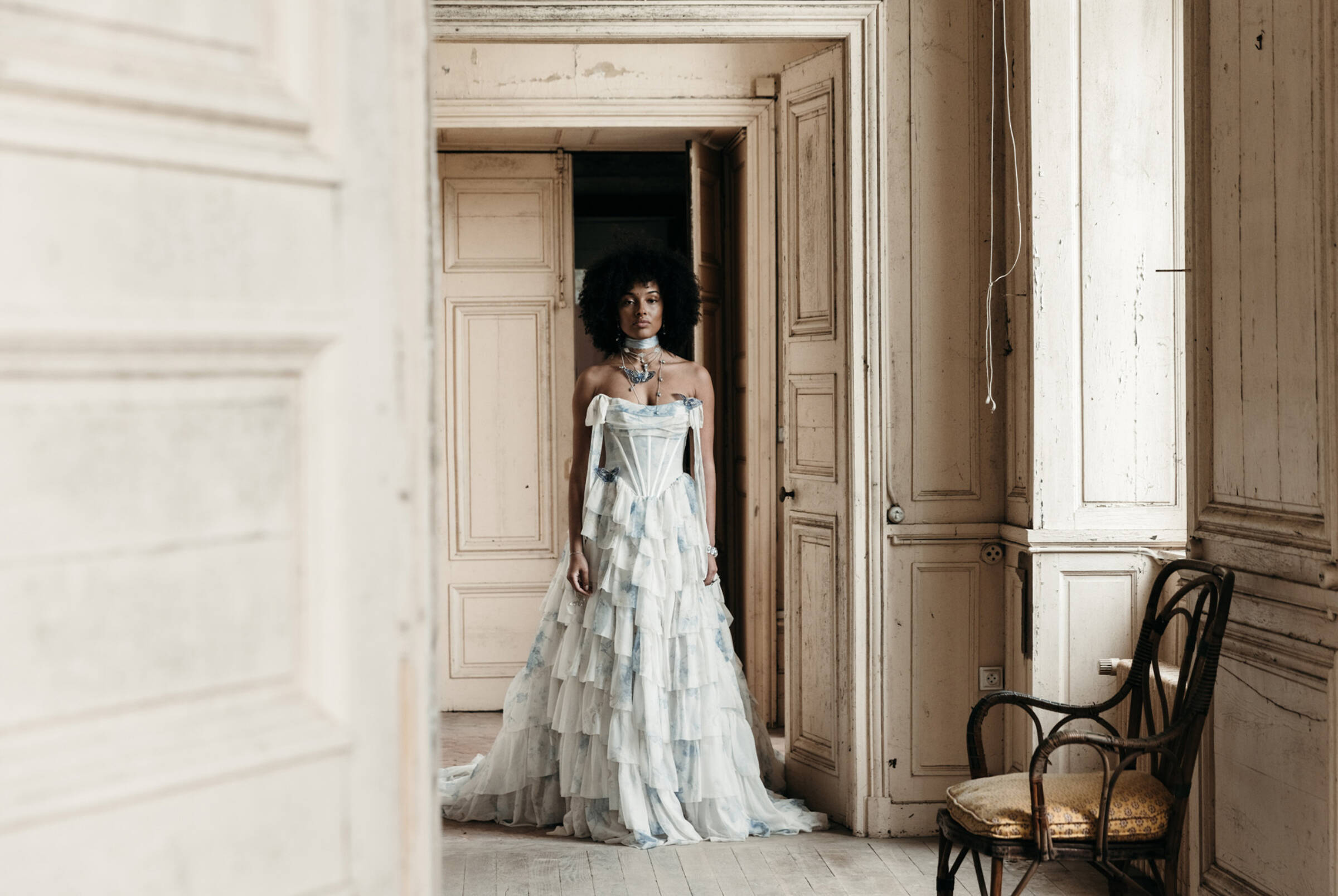 rue de seine blue dress Fabric Stories: The Rose Print Loire