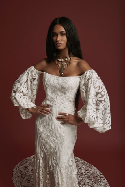 Nyles Gown with Hara Sleeves